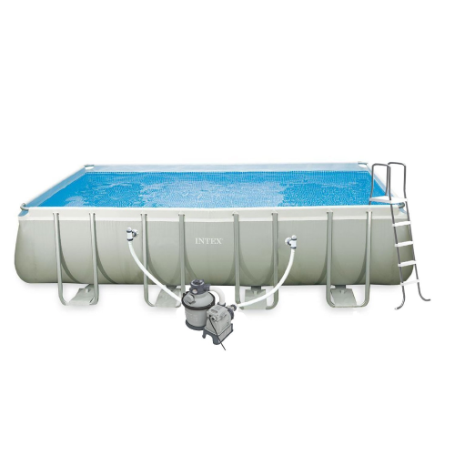 Intex 28352 piscina ultra frame 549x274x132 cm rettangolare con telaio fuori terra scaletta