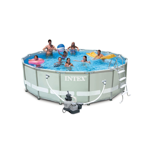 Intex 26324NP piscina ultra frame 488x122 cm tonda rotonda con telaio pompa filtro e accessori