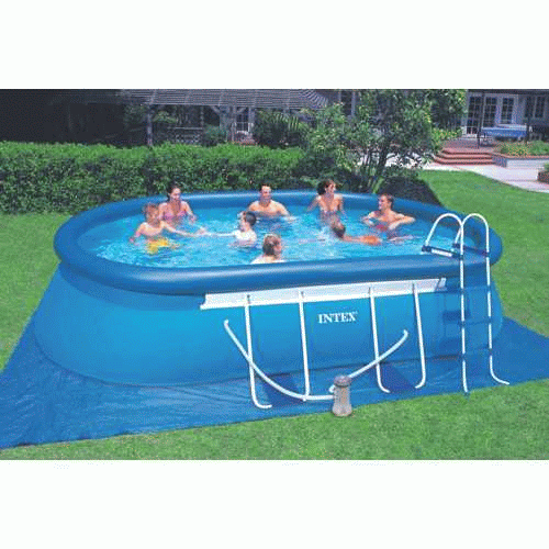 piscina ovale combinata intex 549x305x107 cm con telaio fuoriterra