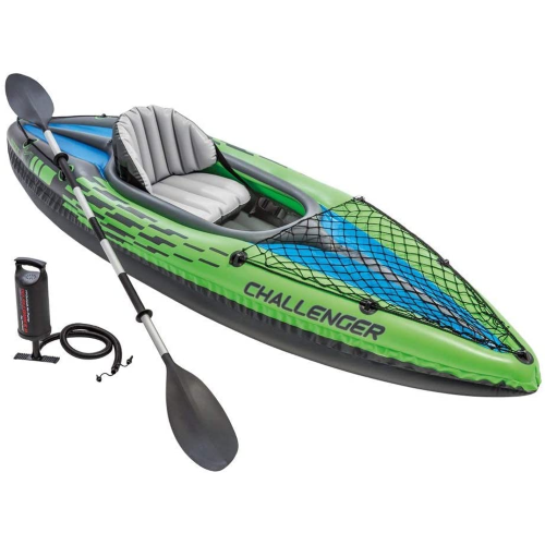 CanoÃ« gonflable pour kayak Intex 68305 Challenger K1 274x76x33 cm un siÃ¨ge avec rames et pompe de gonflage inclus dans le kit