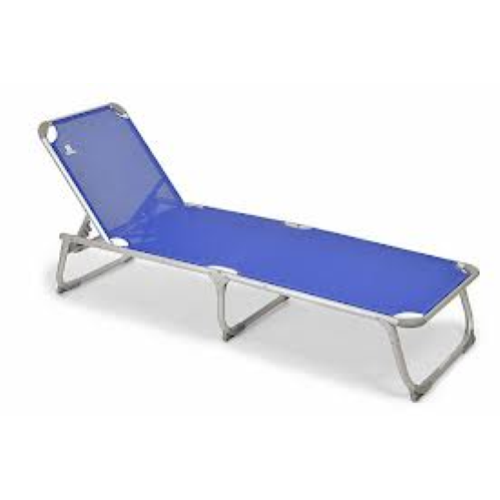 Bain de soleil pliable en aluminium bleu pour la mer et la piscine