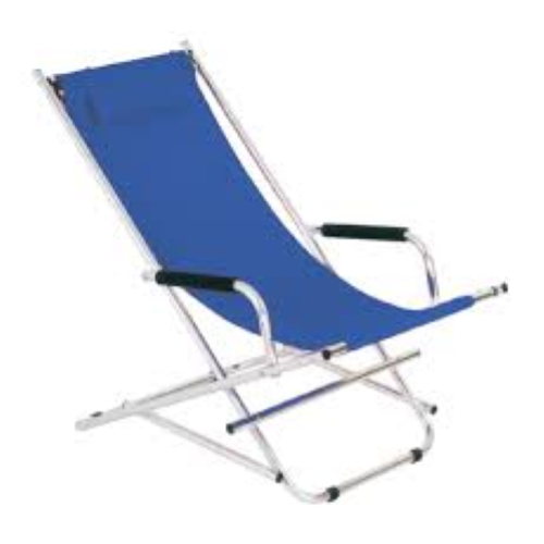 sedia blu con braccioli dondolino poltrona relax richiudibile in alluminio