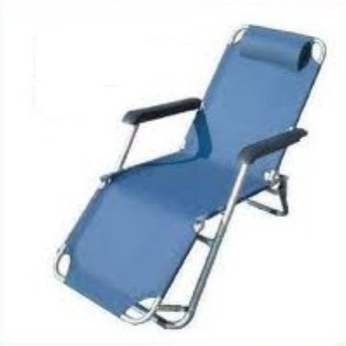 blauer Liegestuhl klappbarer Entspannungssessel mit Armlehnen und KopfstÃ¼tze