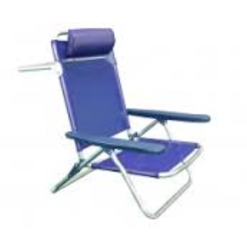 blauer Strand mit Armlehnenstuhl Entspannungssessel aus faltbarem Aluminium