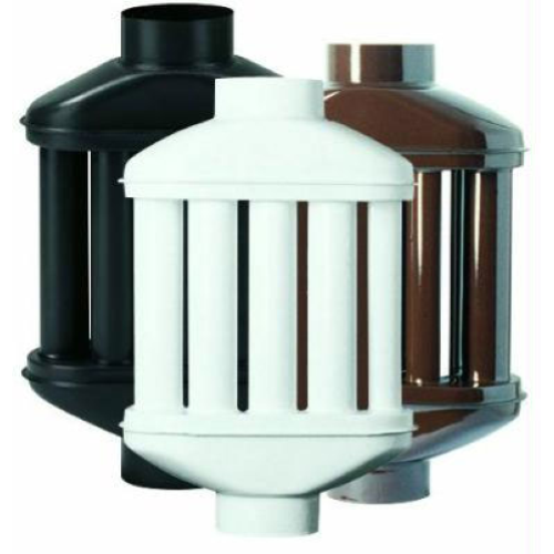 Scambiatore di calore radiatore diffusore a 8 canne Ø 120 mm 12 cm bianco per stufa pellet legna in acciaio porcellanato
