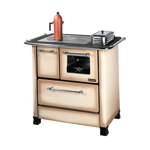 La Nordica Extraflame cucina a legna in ghisa con rivestimento in acciaio cappuccino Romantica 4,5 6 kW 172 m³ riscaldabili