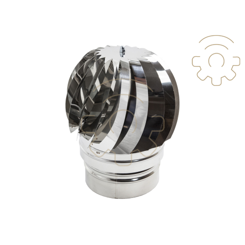 fumaiolo girevole acciaio inox attacco tondo Ø 25 cm comignolo camino