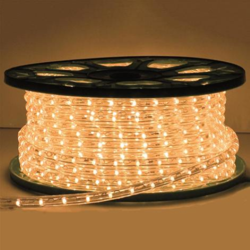 Roll of 50 m led Christmas tube with warm white yellow IP65 light controller for indoor and outdoor