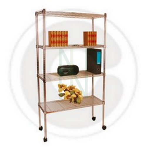 America series multipurpose shelf kit in steel 4 shelves with wheels 45x45x170h