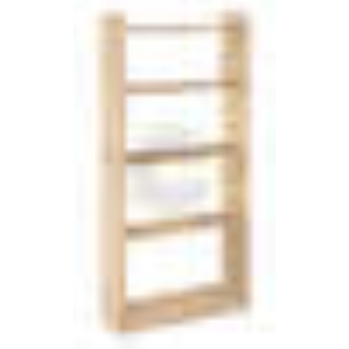 Natural pine wood bookcase composed of 5 shelves 81.4x25x180h cm