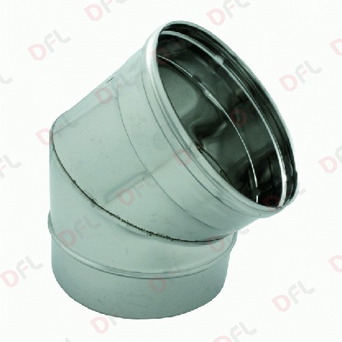 Wing Elbow curve for flues Stainless Steel 45 ° Ø 14 cm 140 mm stove 