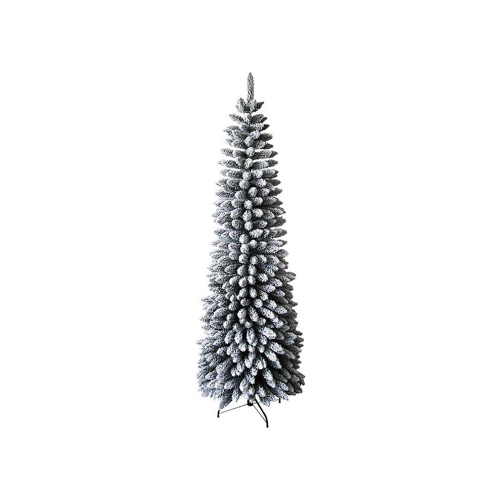 Albero di Natale artificiale abete pino Dimitri innevato Slim con effetto neve realistico in PVC e Flock