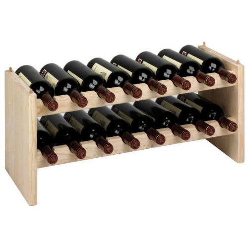 Cantinetta portabottiglie modulare a 16 posti cm 68,8x27x30h scaffale per vino