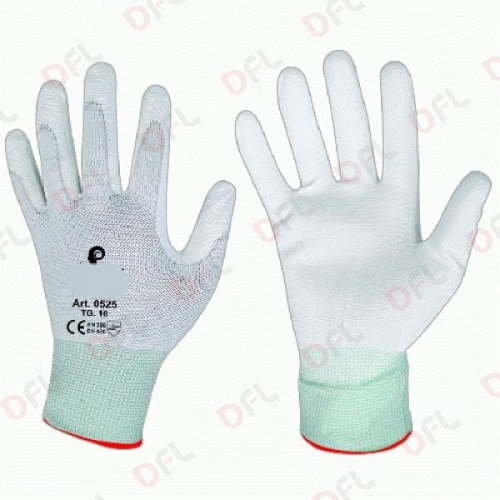 NWneri guanti da lavoro flexy piuma in filato elastico poliuretano tg 8 bianco