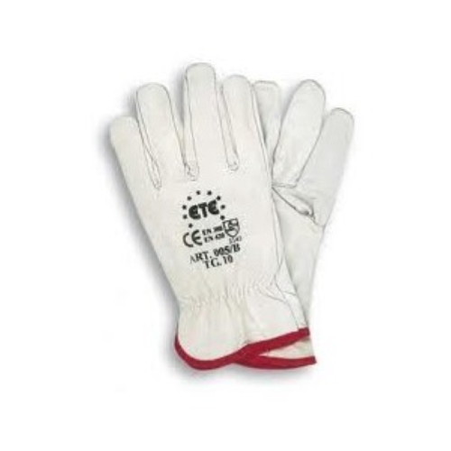 Ariete work gloves in cowhide grain leather size 10 white color