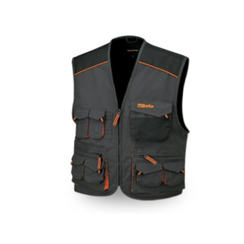 Beta multi-pocket work vest in TC canvas 7907 size XL 54 gray orange
