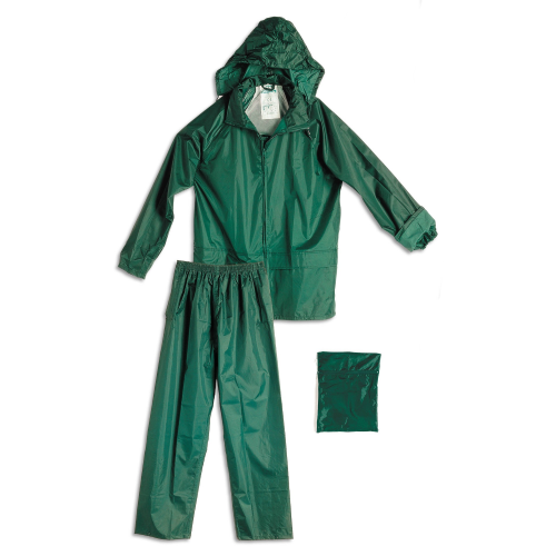 completo giacca e pantalone impermeabile da lavoro antipioggia tg XXL verde