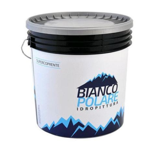Bianco Polare wasserbasierte Farbe atmungsaktive Tempera 4 lt für Innenräume weiße Farbe für Küchen-Baddecken