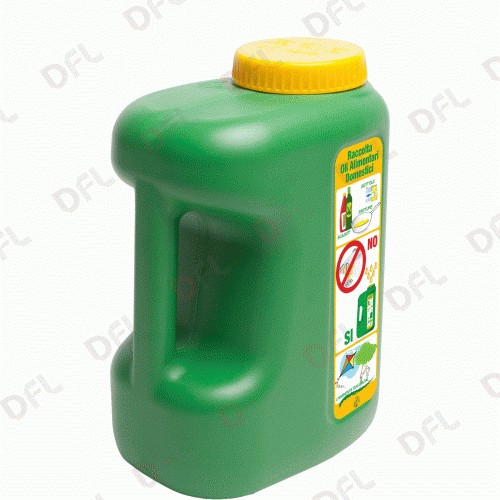 ics tanica plastica per recupero olio alimentare lt 5 verde cm 19x13x27 h