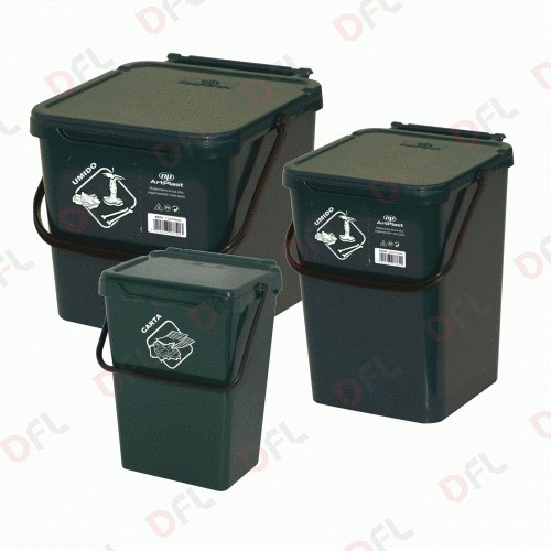 cubo verde para clasificaciÃ³n de residuos 7 lt 23x24x21 h cm con tapa