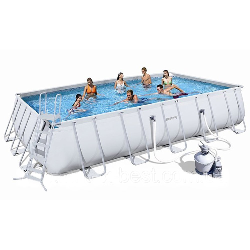 Bestway 56278 pool power steel frame cm 671x366x133h rectangular 26.845 Lt with base cloth top ladder cover filter pump