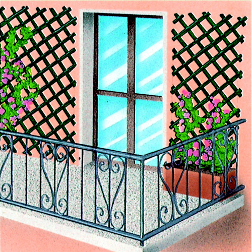 3x1 m extensible trellis in white plastic trellis for plants and flowers
