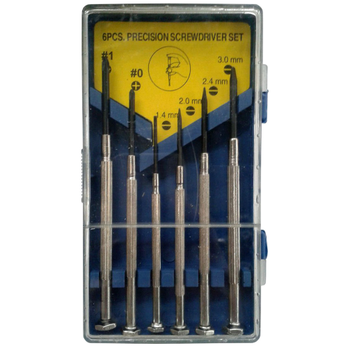 6 pcs kit of screwdrivers for watchmaker various sizes cross cut screwdriver