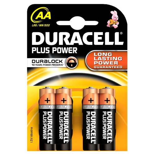 cf 4 pcs duracell AA alkaline batteries MN1500 long life batteries