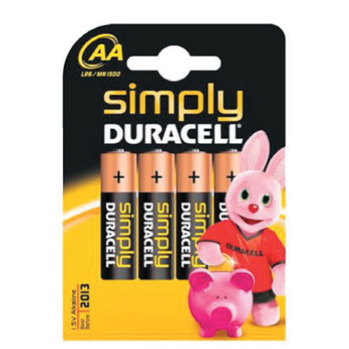 cf 4 Stk. Duracell einfach Batterien alkalische AA-Batterien lange Lebensdauer