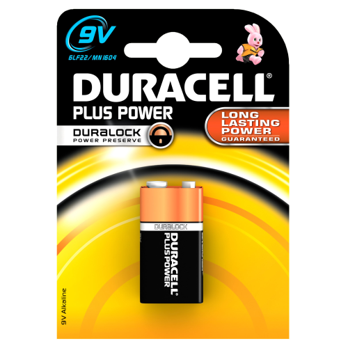 duracell 9V alkaline battery MN1604 6LF22 transistor duralock stylus