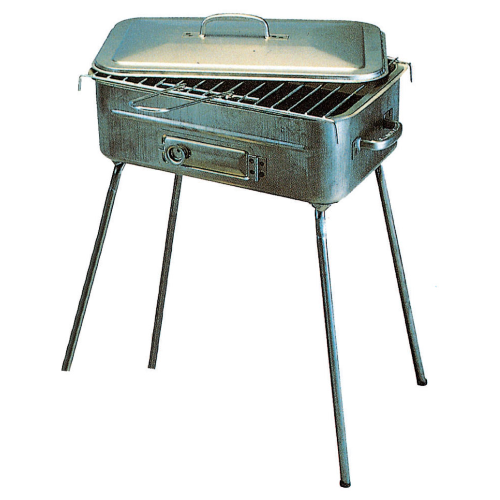 Charcoal oven barbecue with sheet metal structure complete with grill