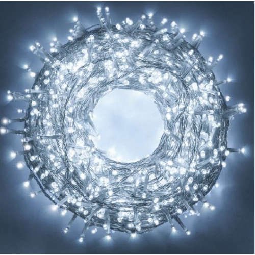 Crylight stringa serie luci di Natale a led bianco ghiaccio con 8 giochi cavo trasparente per uso esterno interno per albero feste matrimoni 