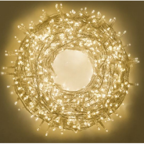 Crylight stringa serie luci di Natale a led bianco caldo con 8 giochi cavo trasparente per uso esterno interno per albero feste matrimoni