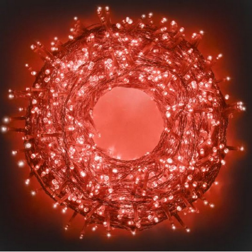 Luccika Crylight String-Serie rote LED-Weihnachtslichter mit 8 Spielen transparenter Schnur für den Innen- und Außenbereich für Baumparty-Hochzeiten