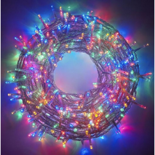 Luccika Crylight string série multicolore led lumières de Noël rgb avec 8 jeux câble transparent pour une utilisation intérieure et extérieure pour les mariages dans les arbres