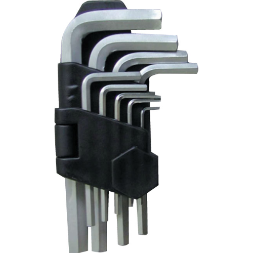 9 pcs set of hex keys measuring from 1.5 to 10 mm steel key