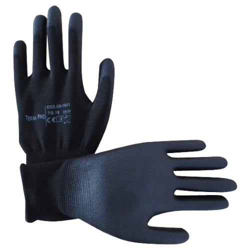 Tekna Pro guanti da lavoro in nylon filato elastico poliuretano tg 9 nero