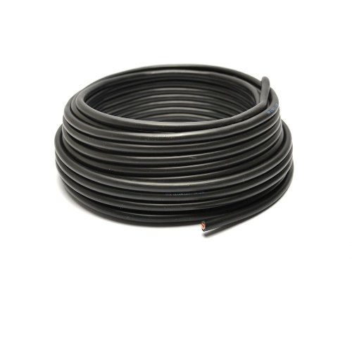 100 mt de cable bipolar caucho flexible negro 2x0,75 mm