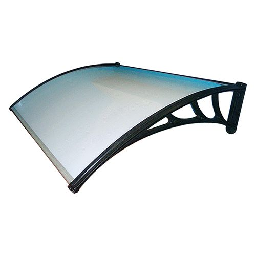 Auvent extérieur en polycarbonate transparent cm.100x120 avec supports en plastique