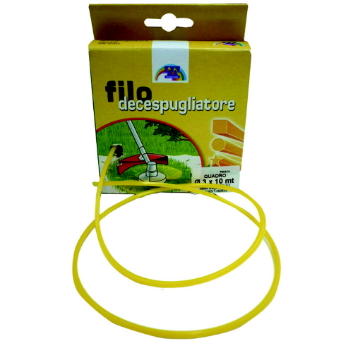 50 mt filo di nylon giallo per decespugliatore sezione tonda Ø 3,3 mm laccio