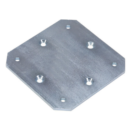 Airone galvanized steel counterplate for floor support base 25x25 cm