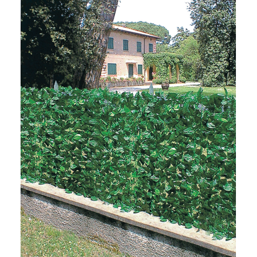 Arella sempreverde Lauro in polipropilene a doppia schermatura cm 300x100 siepe artificiale da esterno giardino