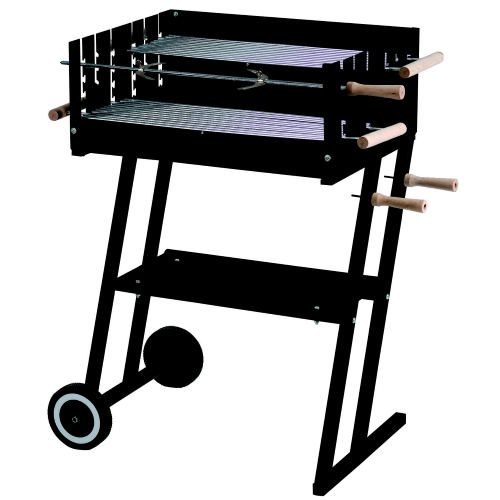 Charcoal Barbecue Steak House with steel structure adjustable grids and shelf