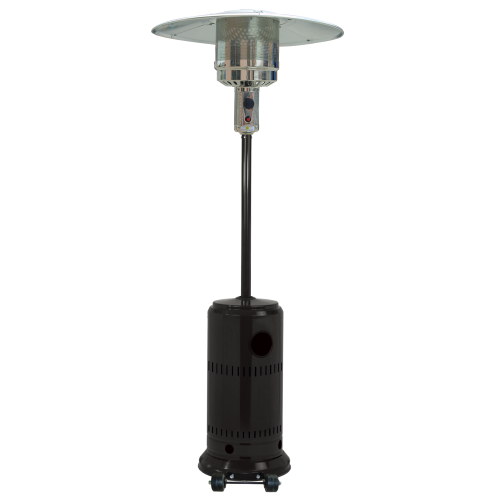 Infrared patio patio heater with 13 KW black LPG gas operation for open structures for outdoor and indoor