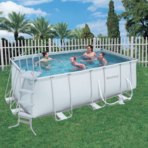 Bestway 56456 piscina con telaio fuori terra rettangolare Power Steel 412x201x122 cm con pompa filtro a cartuccia