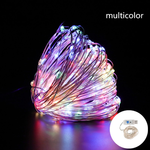 Stringa serie luci di Natale catena con Microled Multicolore filo in rame presa USB con 8 differenti giochi di luce
