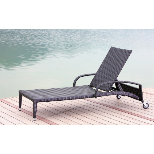 Acapulco sun lounger in polirattan cm 195x79x48h for outdoor use