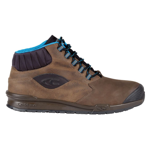 Cofra Perk Brown S3 SRC safety high winter work shoes in water-repellent Nubuck Pull-up