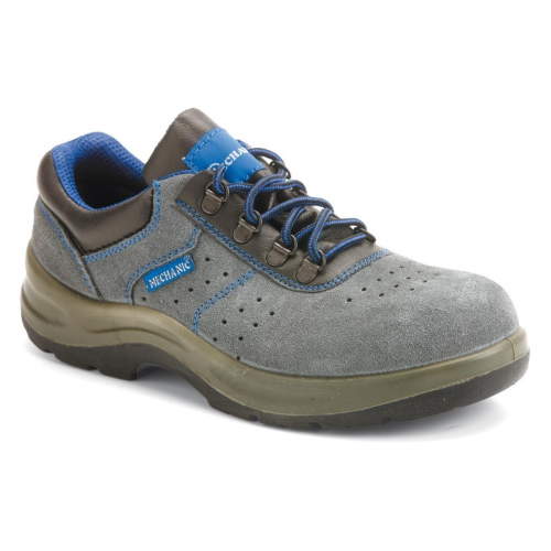 Mechanic Rame S1P low safety work shoes in blue breathable fabric
