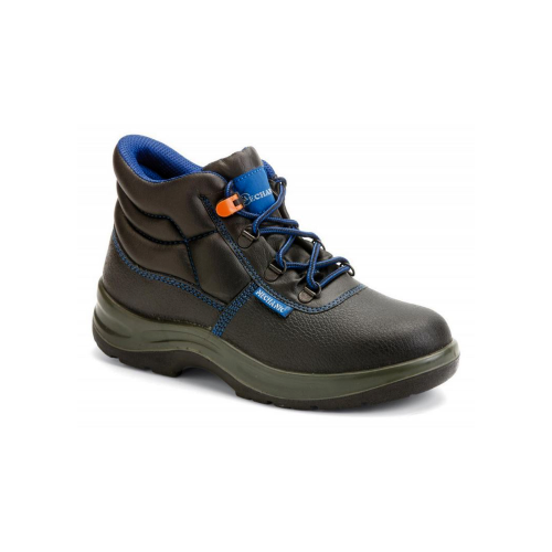 Mechanic Ghisa S3 high-top safety work shoes in water-repellent black leather